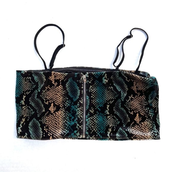 I.AM.GIA Delilah Snake Velvet Bandeau Crop Top M - Picture 7 of 7